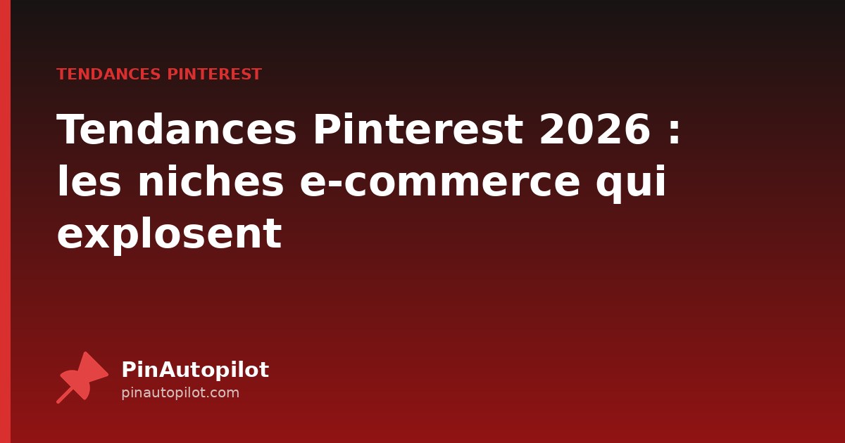 Tendances Pinterest 2026 : les niches e-commerce qui explosent